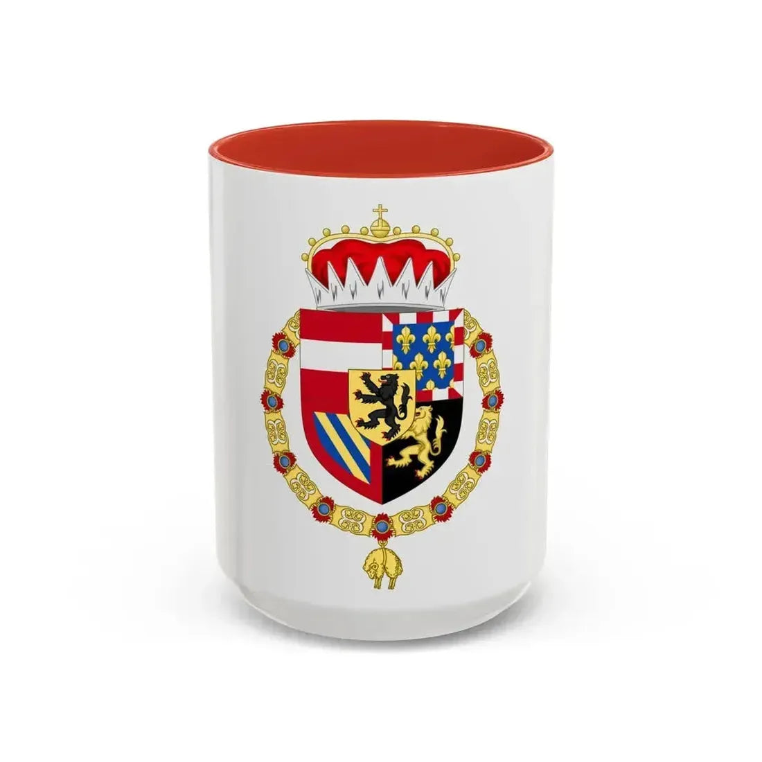 Coat of Arms of Philip IV of Burgundy - Accent Coffee Mug 15oz Red - Go Mug Yourself
