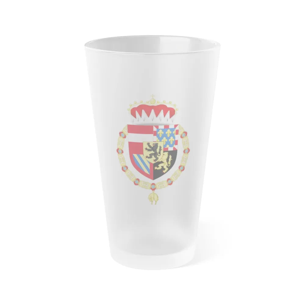 Coat of Arms of Philip IV of Burgundy - Frosted Pint Glass 16oz-16oz-Frosted-Go Mug Yourself