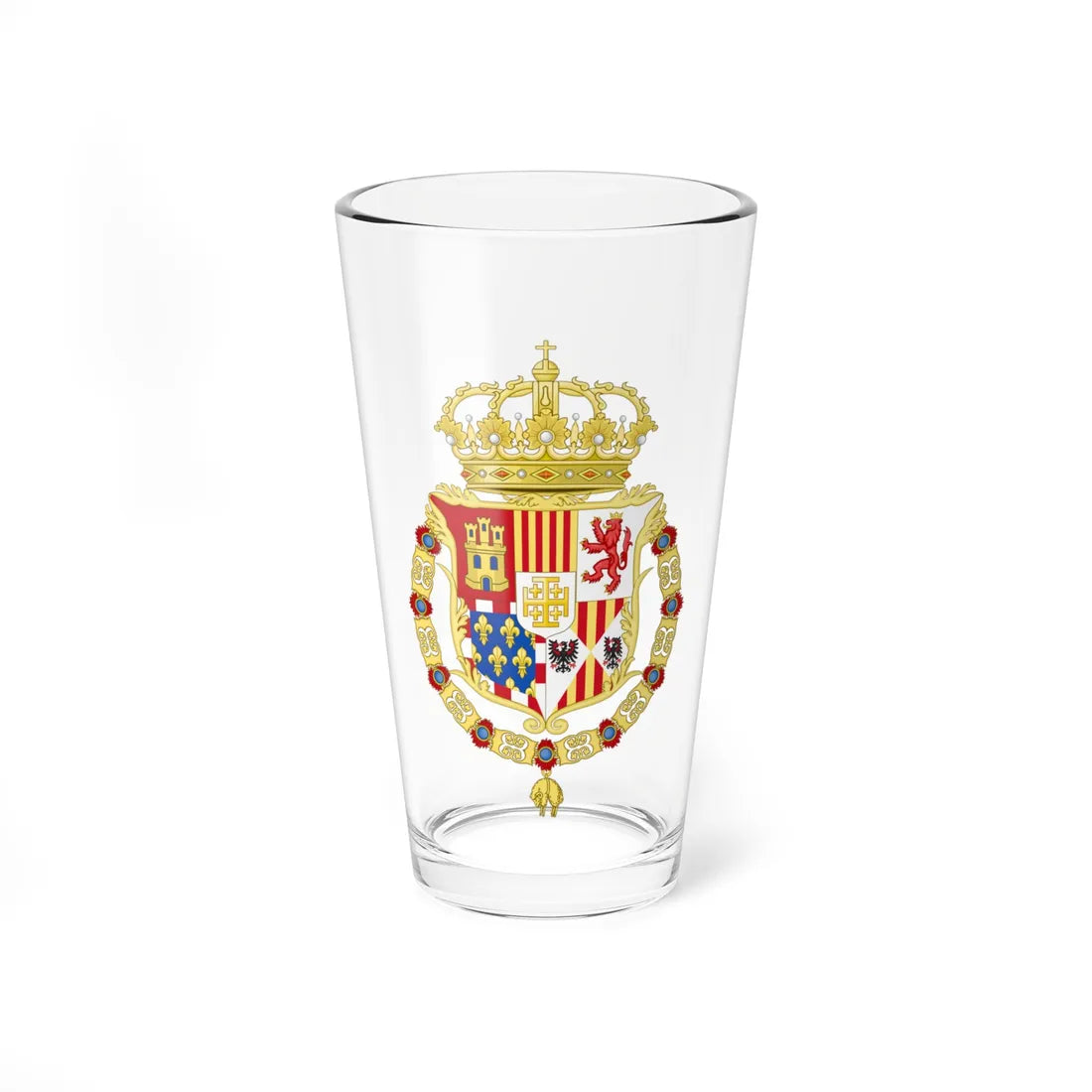Coat of Arms of Philip V of Spain as Monarch of Naples (Italy) (Coat of Arms) Pint Glass 16oz 16oz - Go Mug Yourself