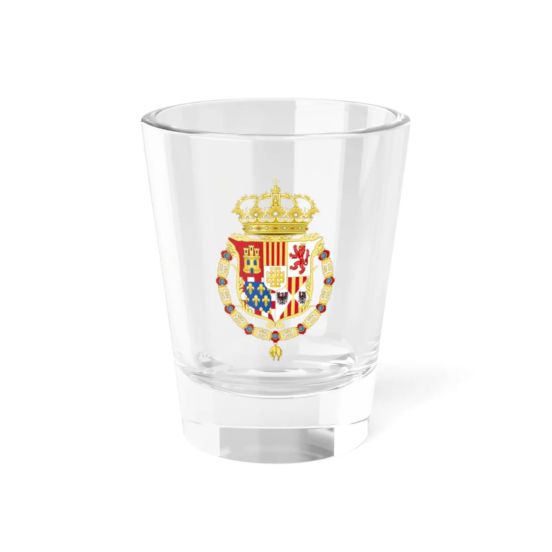 Coat of Arms of Philip V of Spain as Monarch of Naples (Italy) (Coat of Arms) Shot Glass 1.5oz 1.5oz - Go Mug Yourself