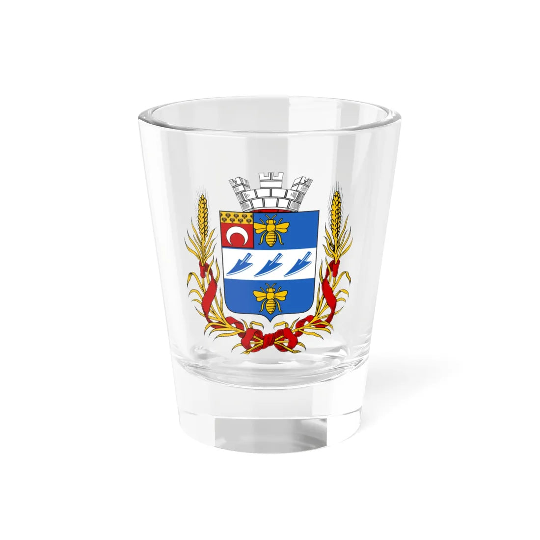 Coat of arms of Pishpek 1908 (Russia) (Coat of Arms) Shot Glass 1.5oz 1.5oz - Go Mug Yourself