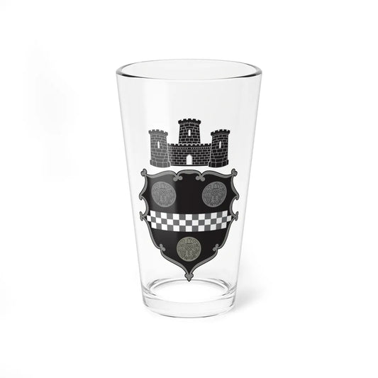 Coat of arms of Pittsburgh Pennsylvania BW (United States) (Coat of Arms) Pint Glass 16oz 16oz - Go Mug Yourself