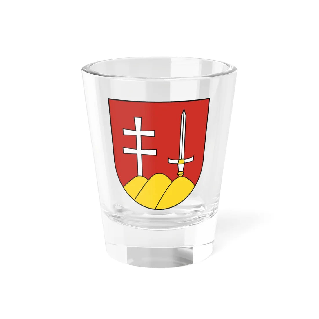 Coat of Arms of Plešivec (Slovakia) (Coat of Arms) Shot Glass 1.5oz 1.5oz - Go Mug Yourself