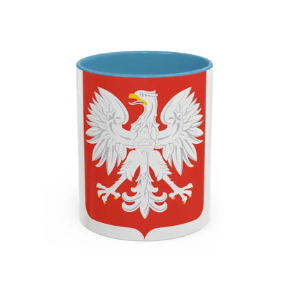Coat of arms of Poland (1955-1980) - Accent Coffee Mug 11oz Light Blue - Go Mug Yourself