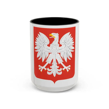 Coat of arms of Poland (1955-1980) - Accent Coffee Mug 15oz Black - Go Mug Yourself