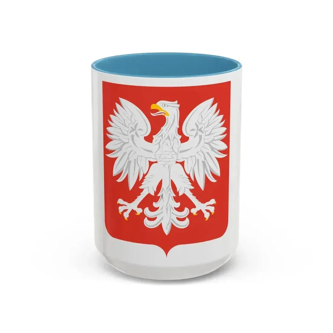 Coat of arms of Poland (1955-1980) - Accent Coffee Mug 15oz Light Blue - Go Mug Yourself