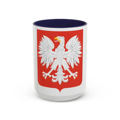 Coat of arms of Poland (1955-1980) - Accent Coffee Mug 15oz Navy - Go Mug Yourself