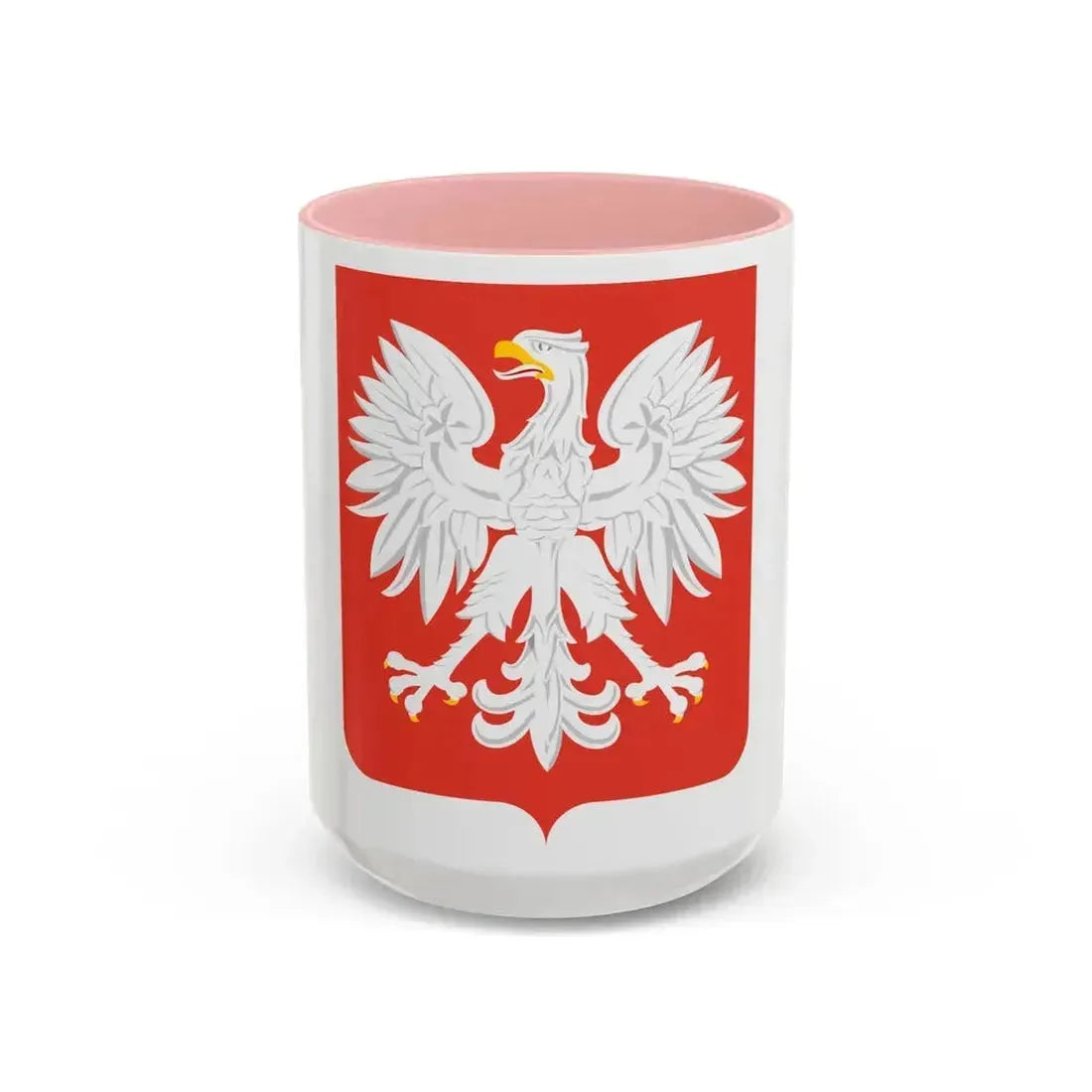 Coat of arms of Poland (1955-1980) - Accent Coffee Mug 15oz Pink - Go Mug Yourself