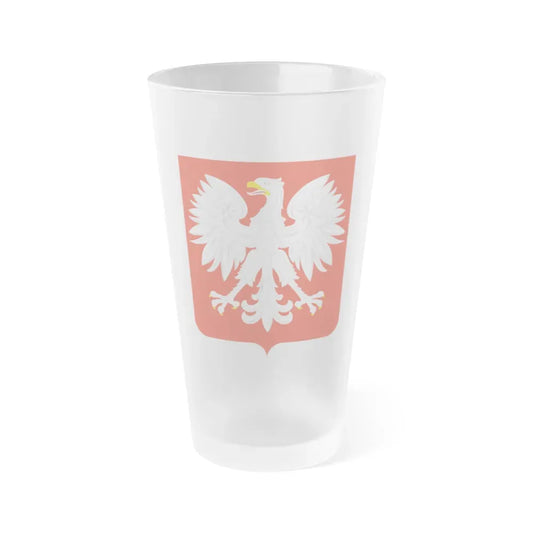 Coat of arms of Poland (1955-1980) - Frosted Pint Glass 16oz Default Title - Go Mug Yourself