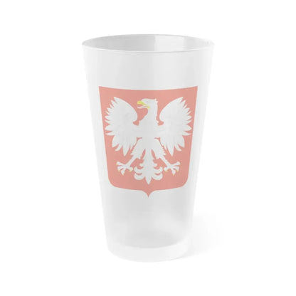 Coat of arms of Poland (1955-1980) - Frosted Pint Glass 16oz Default Title - Go Mug Yourself