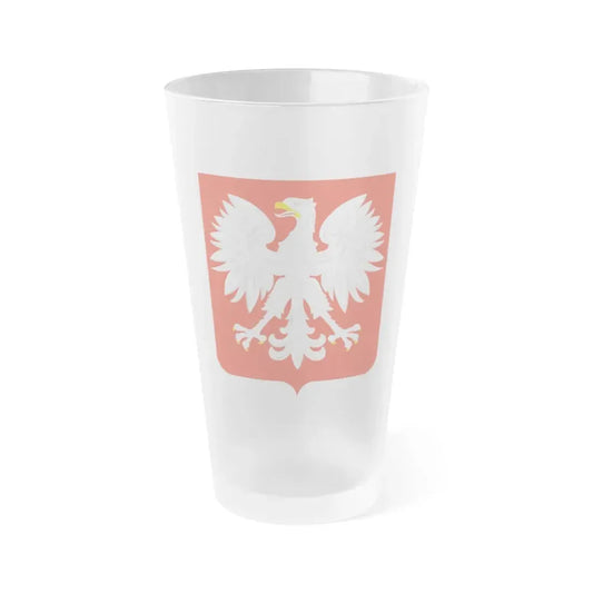 Coat of arms of Poland (1955-1980) - Frosted Pint Glass 16oz Default Title - Go Mug Yourself