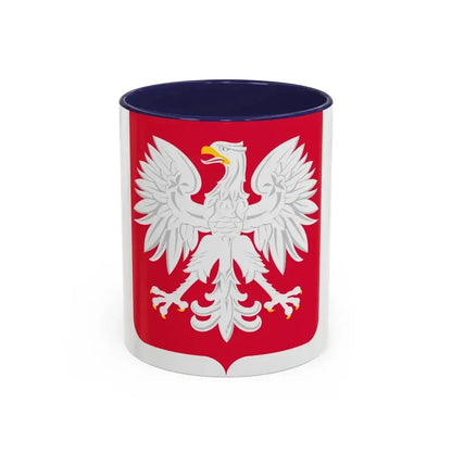 Coat of arms of Poland (1980-1990) - Accent Coffee Mug 11oz Navy - Go Mug Yourself