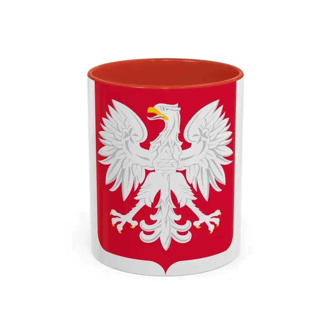 Coat of arms of Poland (1980-1990) - Accent Coffee Mug 11oz Red - Go Mug Yourself