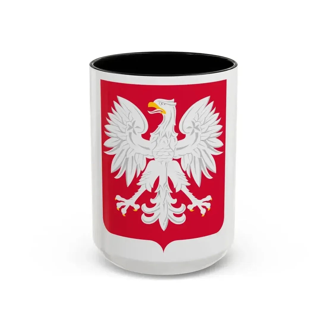 Coat of arms of Poland (1980-1990) - Accent Coffee Mug 15oz Black - Go Mug Yourself
