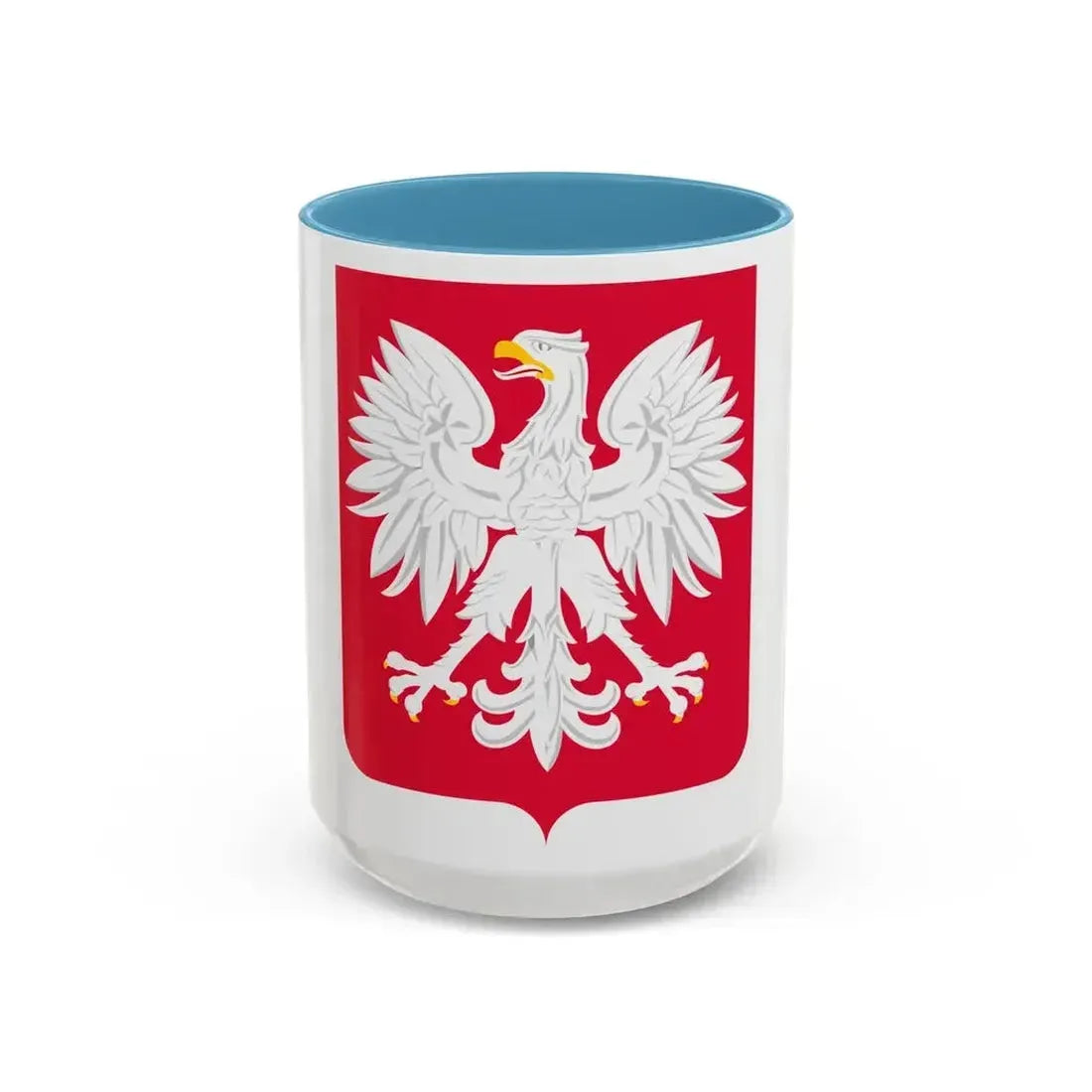Coat of arms of Poland (1980-1990) - Accent Coffee Mug 15oz Light Blue - Go Mug Yourself