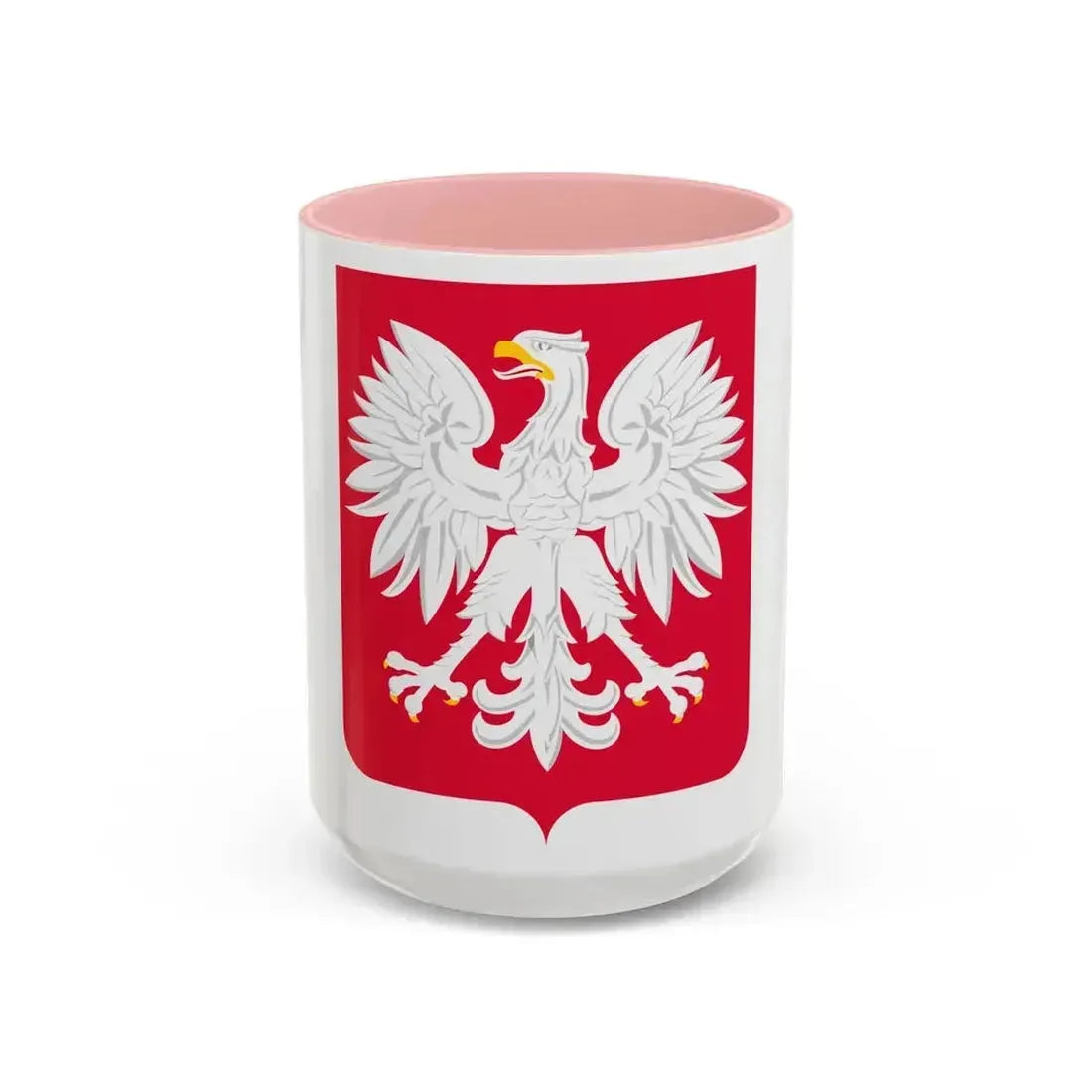 Coat of arms of Poland (1980-1990) - Accent Coffee Mug 15oz Pink - Go Mug Yourself