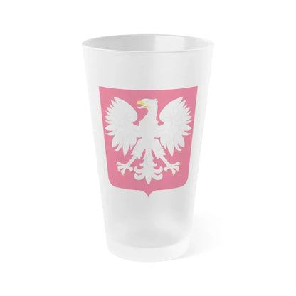Coat of arms of Poland (1980-1990) - Frosted Pint Glass 16oz Default Title - Go Mug Yourself