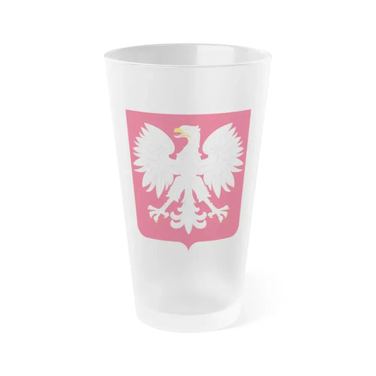 Coat of arms of Poland (1980-1990) - Frosted Pint Glass 16oz Default Title - Go Mug Yourself