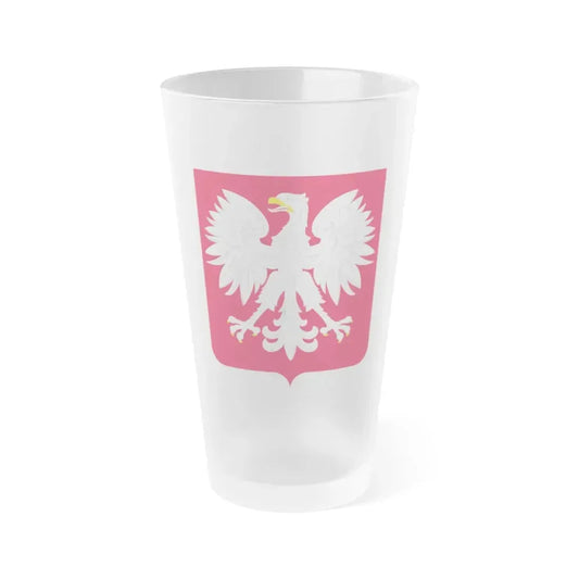 Coat of arms of Poland (1980-1990) - Frosted Pint Glass 16oz Default Title - Go Mug Yourself