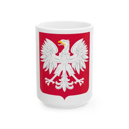Coat of arms of Poland (1980-1990) - White Coffee Mug 15oz - Go Mug Yourself