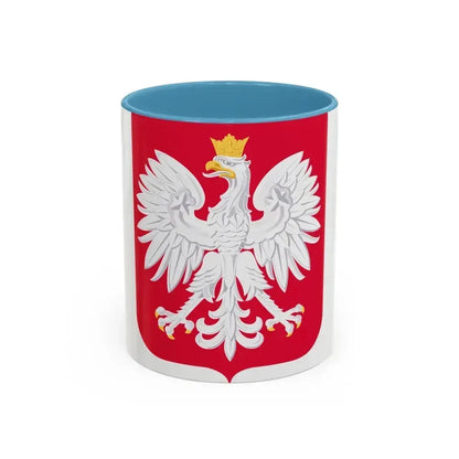 Coat of arms of Poland - Accent Coffee Mug 11oz Light Blue - Go Mug Yourself