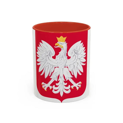 Coat of arms of Poland - Accent Coffee Mug 11oz Red - Go Mug Yourself