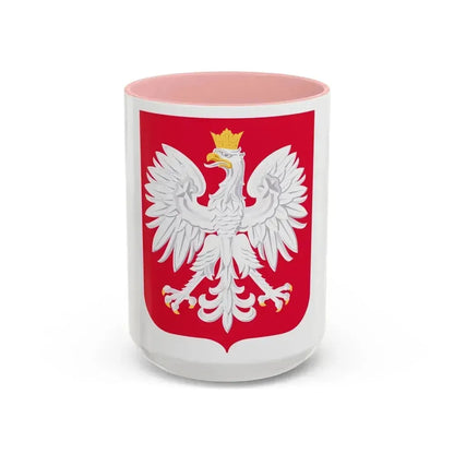 Coat of arms of Poland - Accent Coffee Mug 15oz Pink - Go Mug Yourself