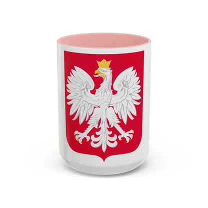 Coat of arms of Poland - Accent Coffee Mug 15oz Pink - Go Mug Yourself