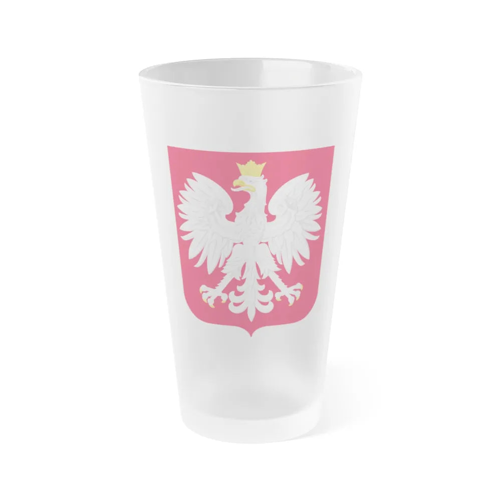 Coat of arms of Poland - Frosted Pint Glass 16oz-Go Mug Yourself