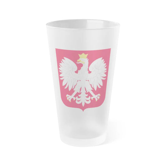 Coat of arms of Poland - Frosted Pint Glass 16oz-Go Mug Yourself