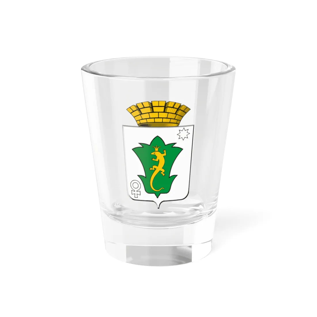 Coat of Arms of Polevskoy (Russia) (Coat of Arms) Shot Glass 1.5oz 1.5oz - Go Mug Yourself