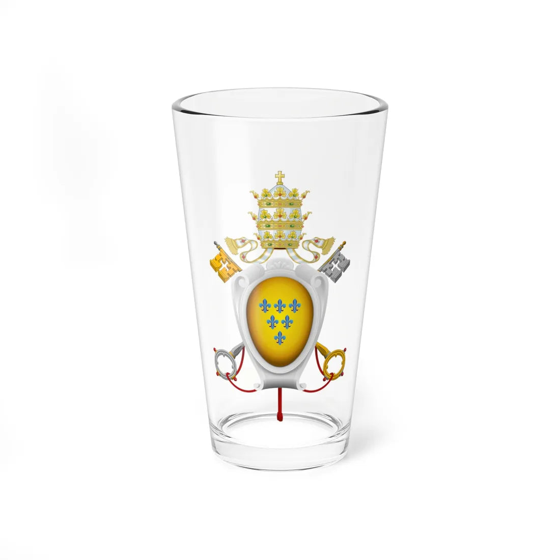 Coat of arms of Pope Paul III Farnese Baroque style representation (Italy) (Coat of Arms) Pint Glass 16oz 16oz - Go Mug Yourself