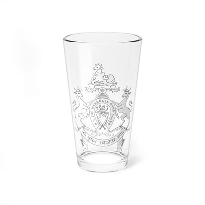 Coat of arms of Porbandar State (India) (Coat of Arms) Pint Glass 16oz 16oz - Go Mug Yourself