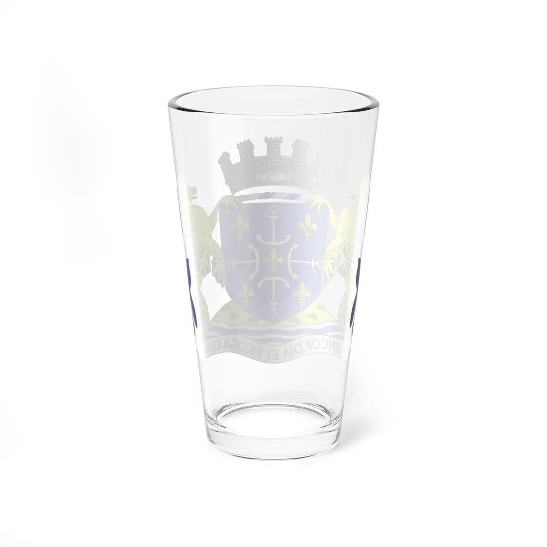 Coat of arms of Port Louis Mauritius (Mauritius) (Coat of Arms) Pint Glass 16oz - Go Mug Yourself