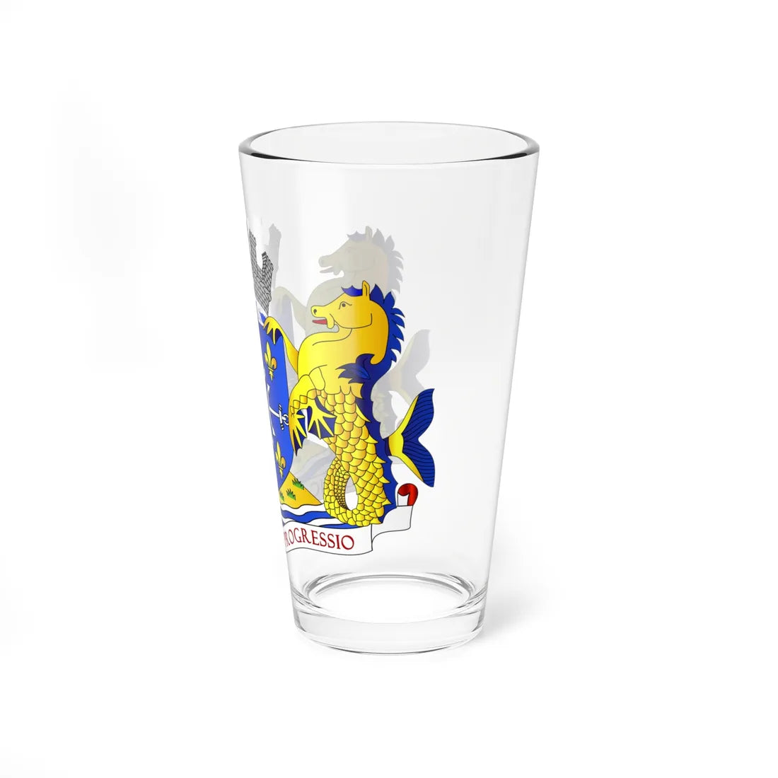 Coat of arms of Port Louis Mauritius (Mauritius) (Coat of Arms) Pint Glass 16oz - Go Mug Yourself