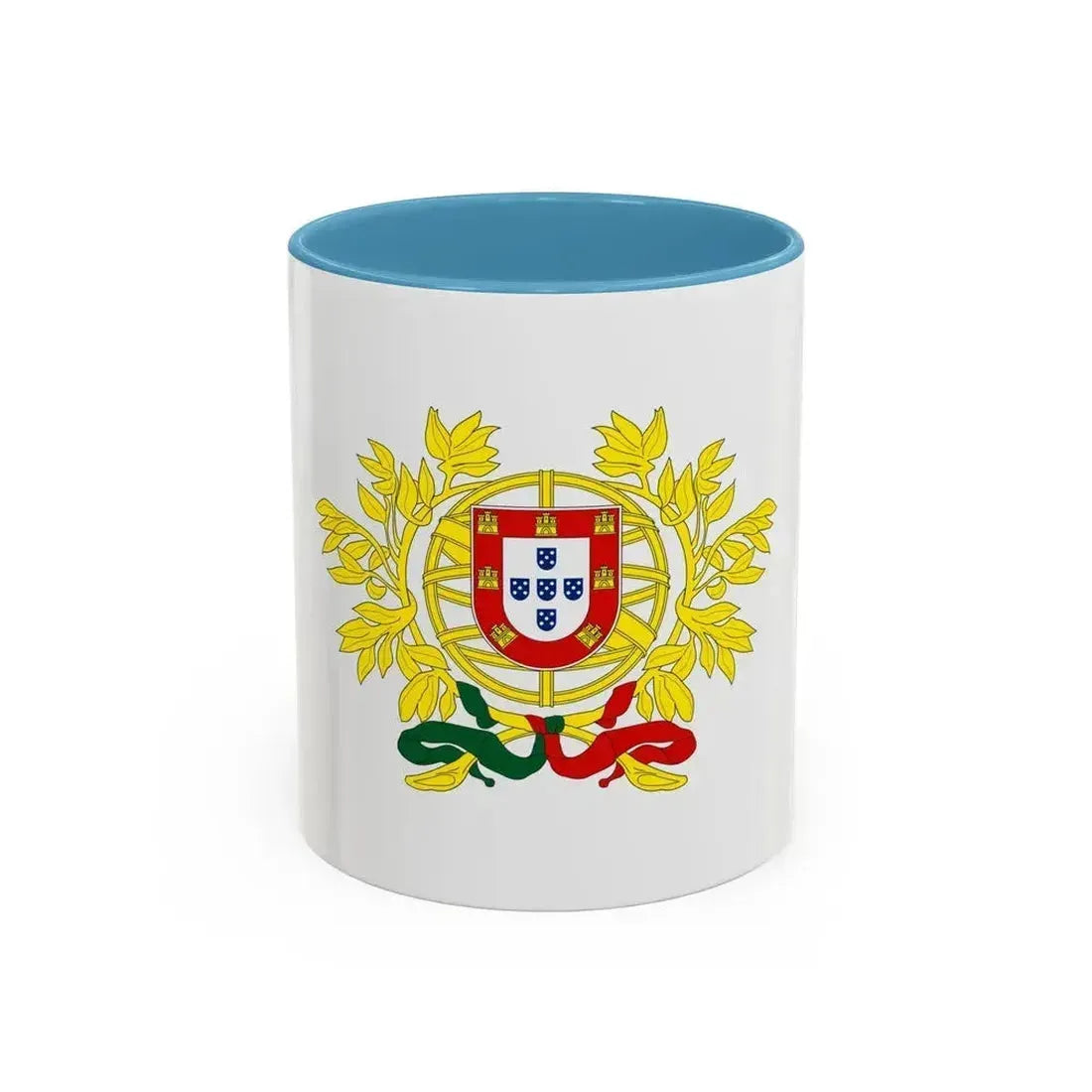 Coat of arms of Portugal - Accent Coffee Mug 11oz Light Blue - Go Mug Yourself