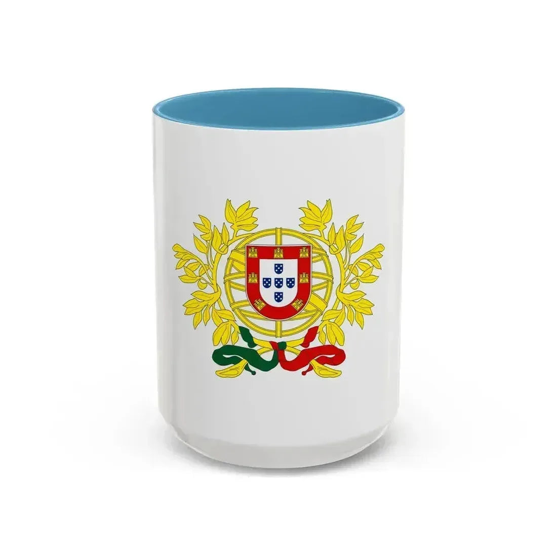 Coat of arms of Portugal - Accent Coffee Mug 15oz Light Blue - Go Mug Yourself