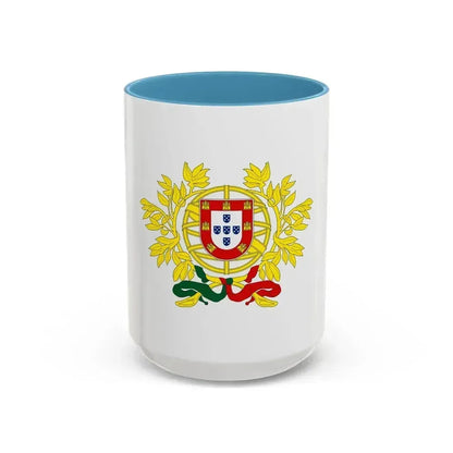 Coat of arms of Portugal - Accent Coffee Mug 15oz Light Blue - Go Mug Yourself