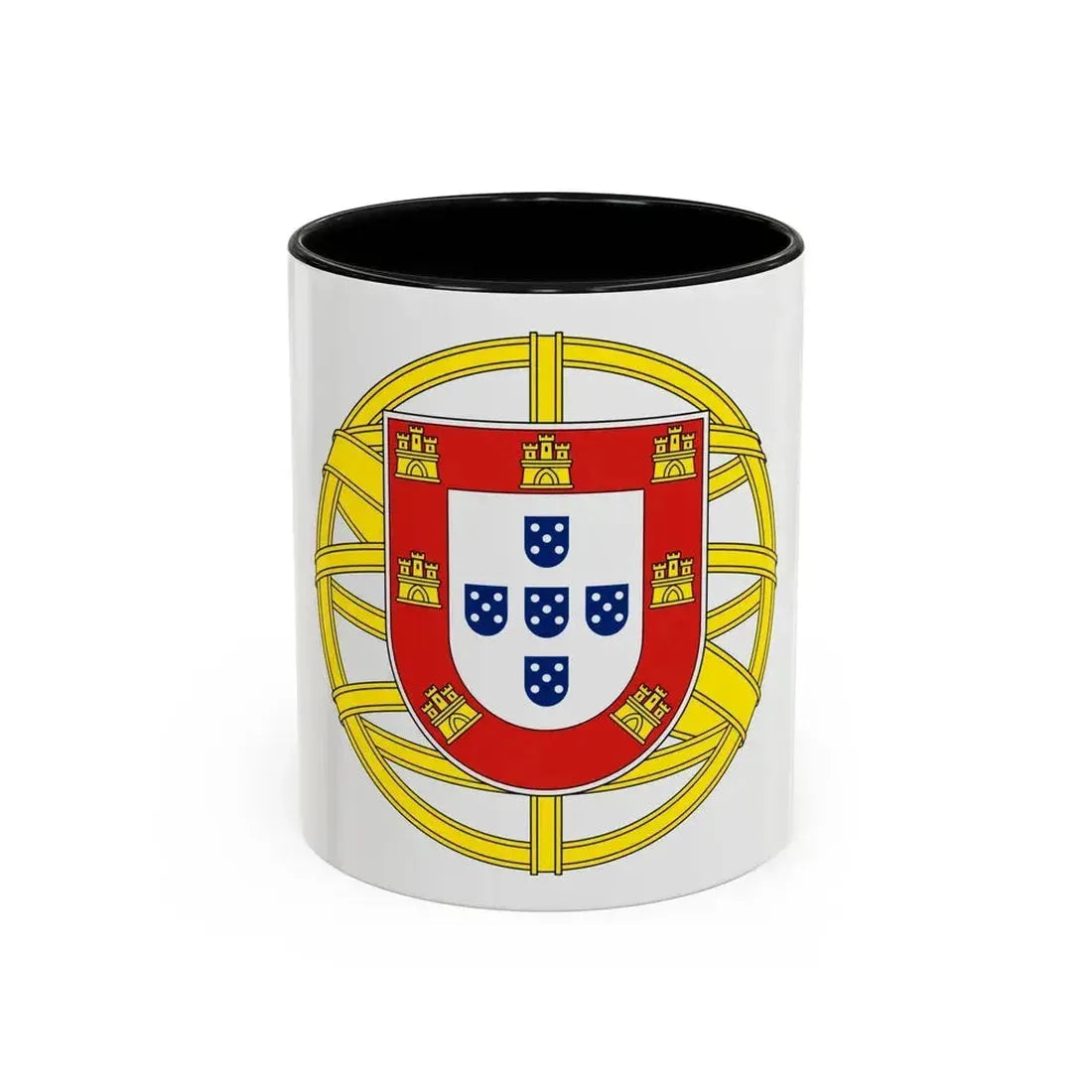 Coat of arms of Portugal (lesser) - Accent Coffee Mug 11oz Black - Go Mug Yourself