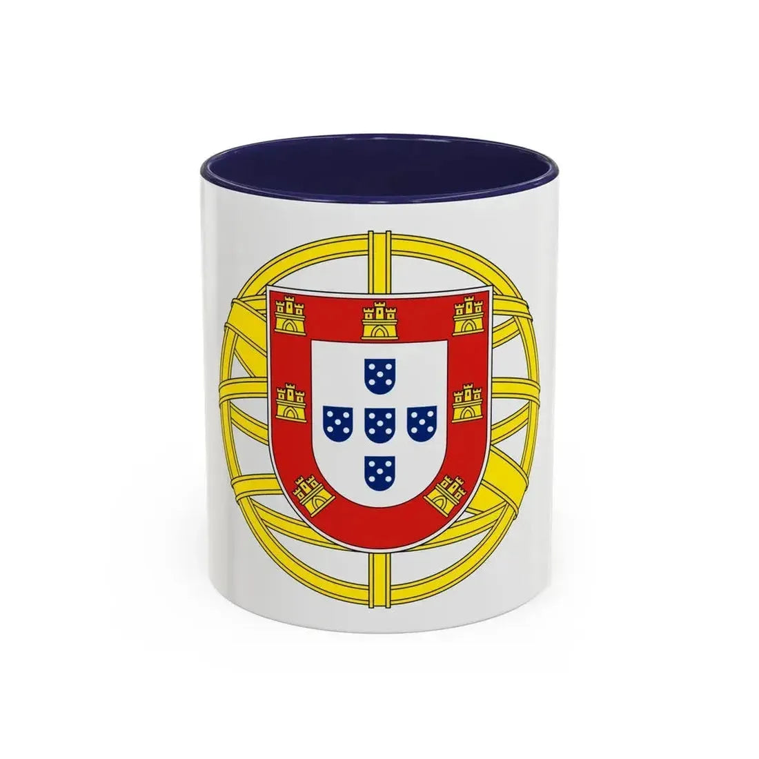 Coat of arms of Portugal (lesser) - Accent Coffee Mug 11oz Navy - Go Mug Yourself
