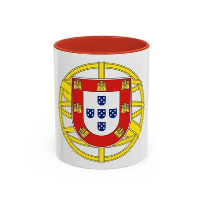 Coat of arms of Portugal (lesser) - Accent Coffee Mug 11oz Red - Go Mug Yourself