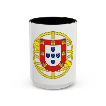 Coat of arms of Portugal (lesser) - Accent Coffee Mug 15oz Black - Go Mug Yourself