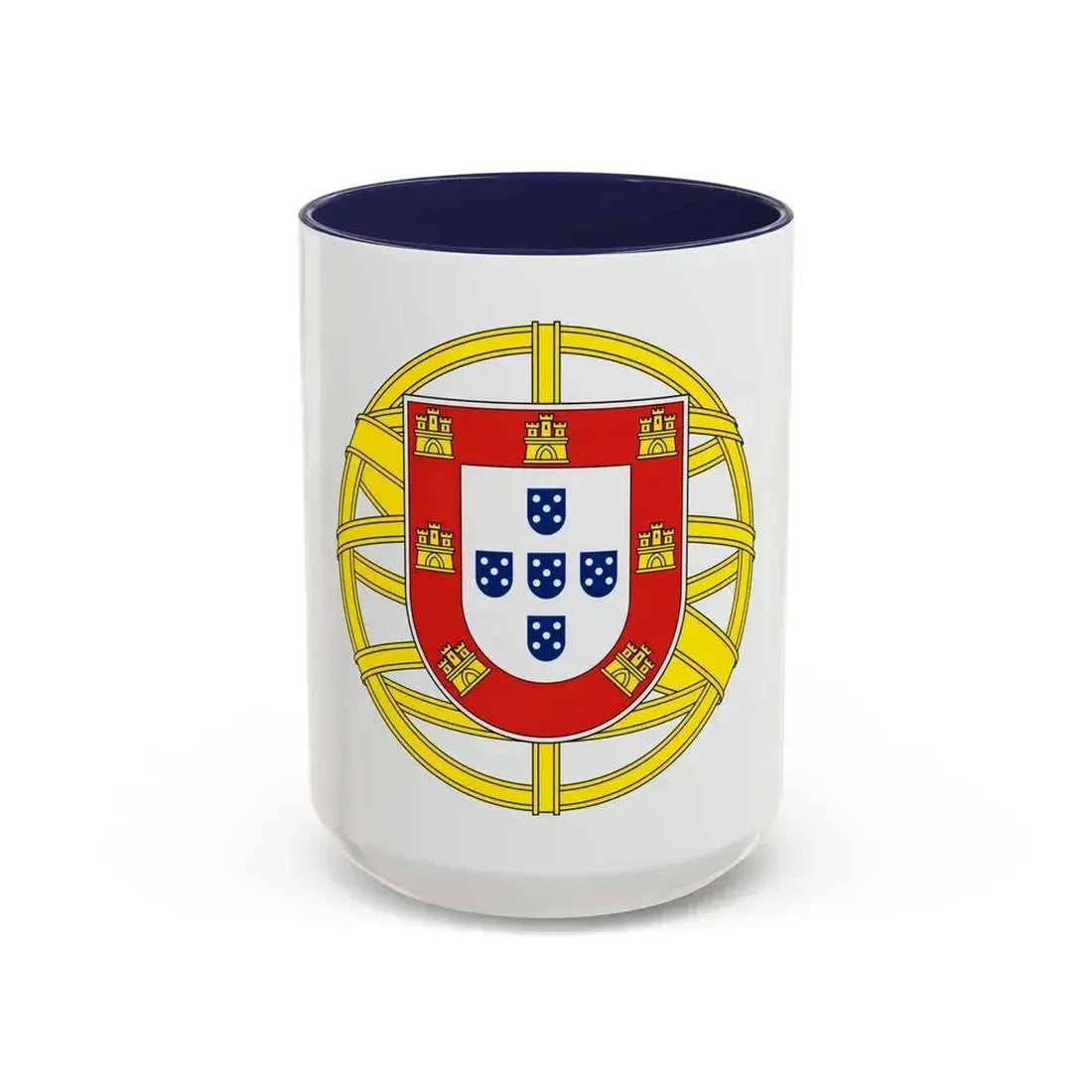 Coat of arms of Portugal (lesser) - Accent Coffee Mug 15oz Navy - Go Mug Yourself