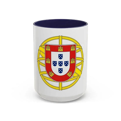 Coat of arms of Portugal (lesser) - Accent Coffee Mug 15oz Navy - Go Mug Yourself