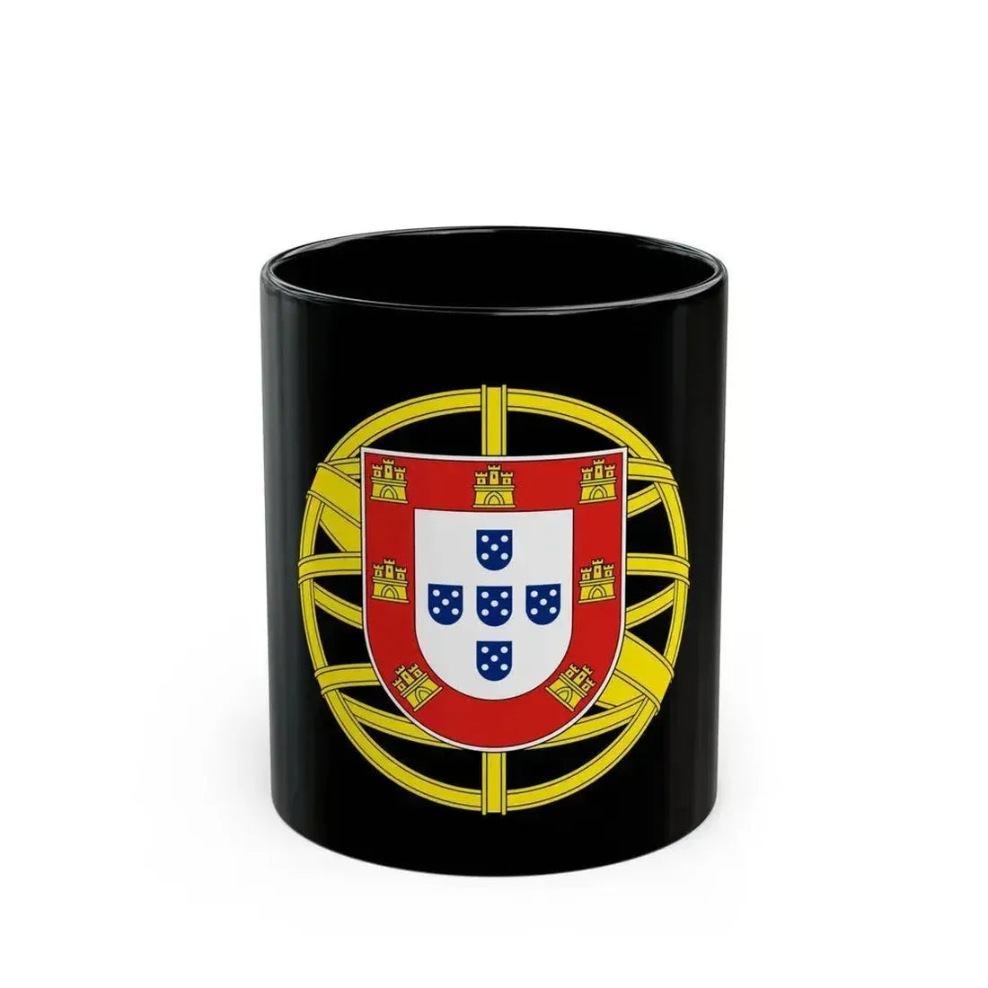Coat of arms of Portugal (lesser) - Black Coffee Mug 11oz - Go Mug Yourself