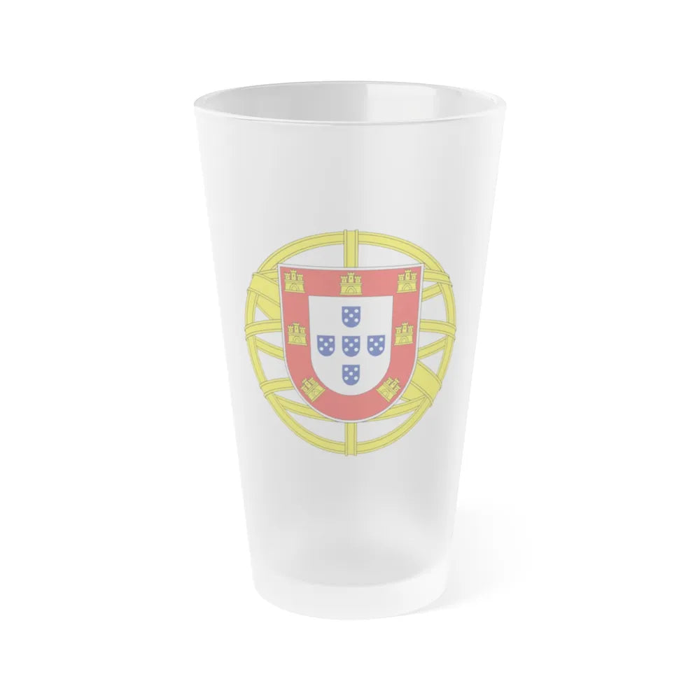 Coat of arms of Portugal (lesser) - Frosted Pint Glass 16oz-16oz-Frosted-Go Mug Yourself