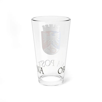 Coat of arms of Postojna with lettering (Slovenia) (Coat of Arms) Pint Glass 16oz - Go Mug Yourself