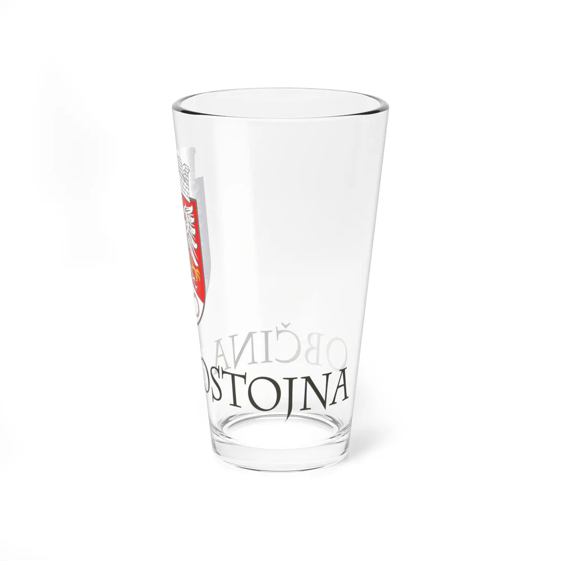 Coat of arms of Postojna with lettering (Slovenia) (Coat of Arms) Pint Glass 16oz - Go Mug Yourself