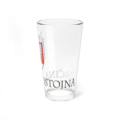 Coat of arms of Postojna with lettering (Slovenia) (Coat of Arms) Pint Glass 16oz - Go Mug Yourself