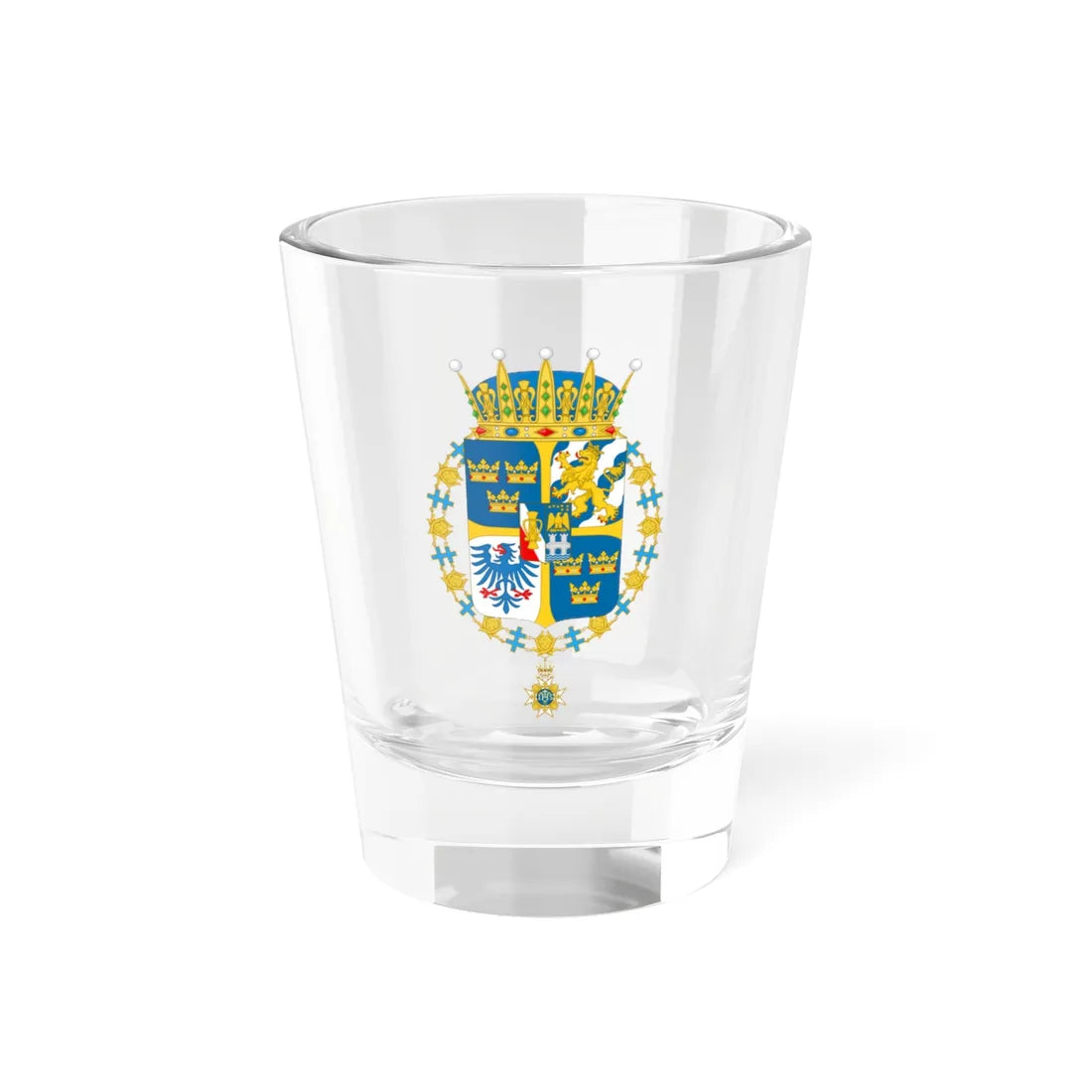 Coat of arms of Prince Carl Philip Duke of Värmland (Sweden) (Coat of Arms) Shot Glass 1.5oz 1.5oz - Go Mug Yourself